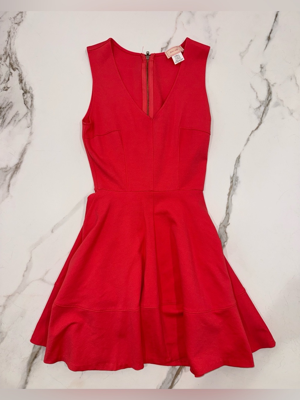 Love…Ady Pink Fit & Flare Mini Dress Sleeveless - Coral to Salmon Colored Sz XS